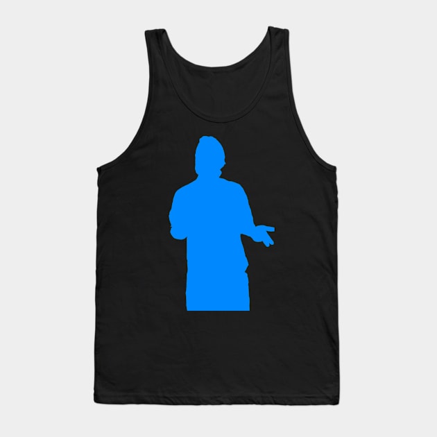 Guy explaining being turned into a blue silhouette. Tank Top by TeachUrb